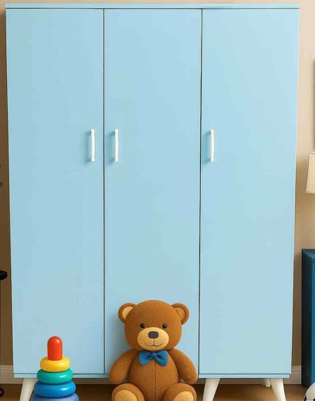 Masal Köşesi 3 Kapılı Dolap - Pudra Mavisi 1