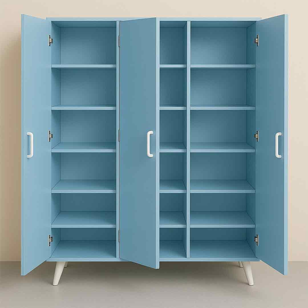 Masal Köşesi 3 Kapılı Dolap - Pudra Mavisi 2