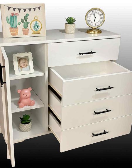 Bohem Siyah Kulplu Çok Amaçlı Şifonyer 1