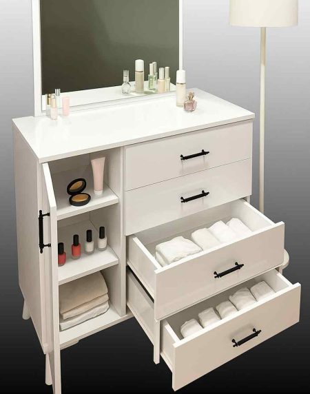 Bohem Siyah Kulplu Çok Amaçlı Şifonyer 2