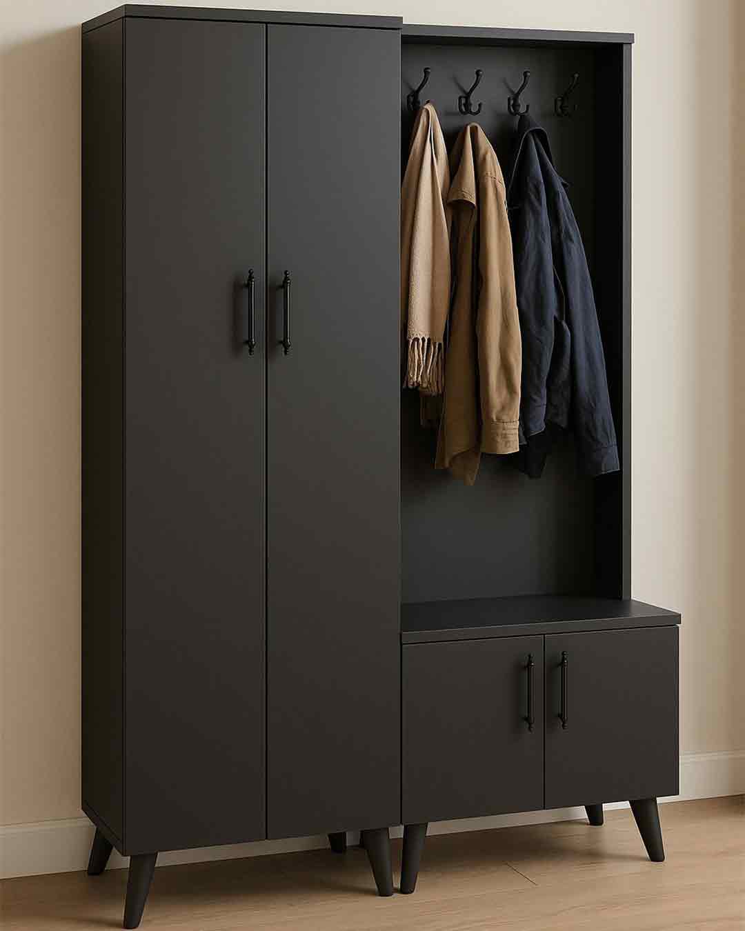 Loft Modern Antrasit Portmanto Vestiyer 2