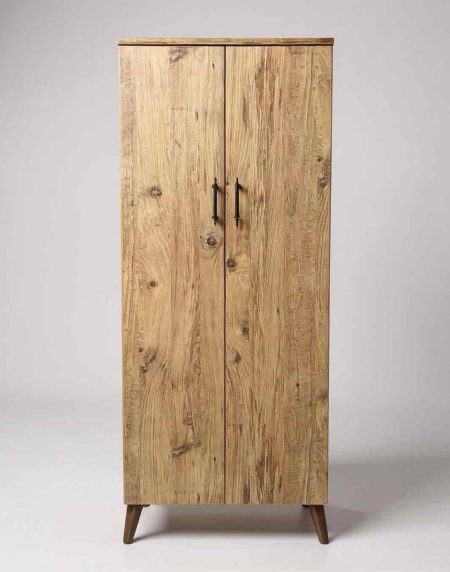 Otantik Masif Desenli Çift Kapılı Dolap